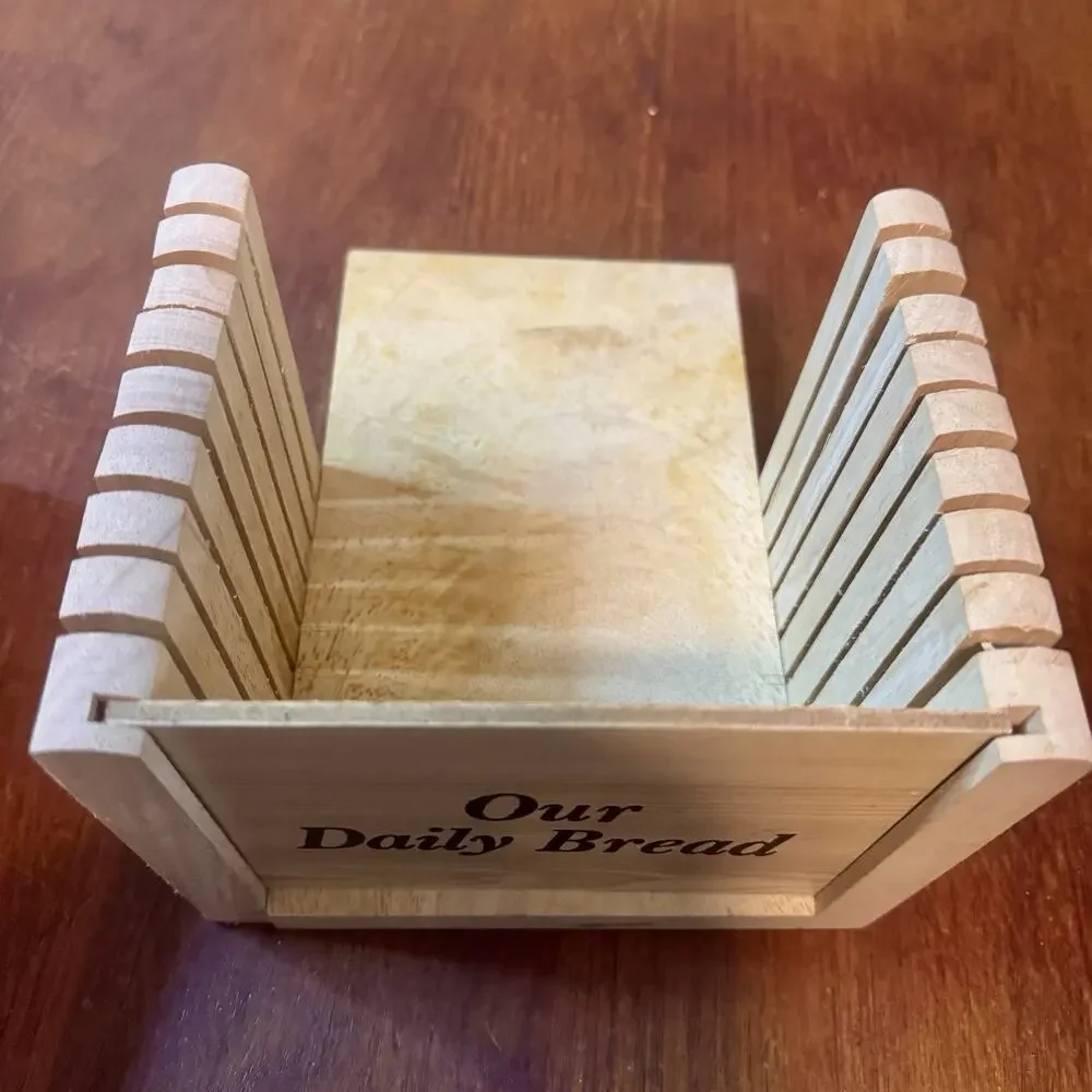 Norpro Our Daily Bread Hardwood Bread Slicer Guide Vintage Wooden Large